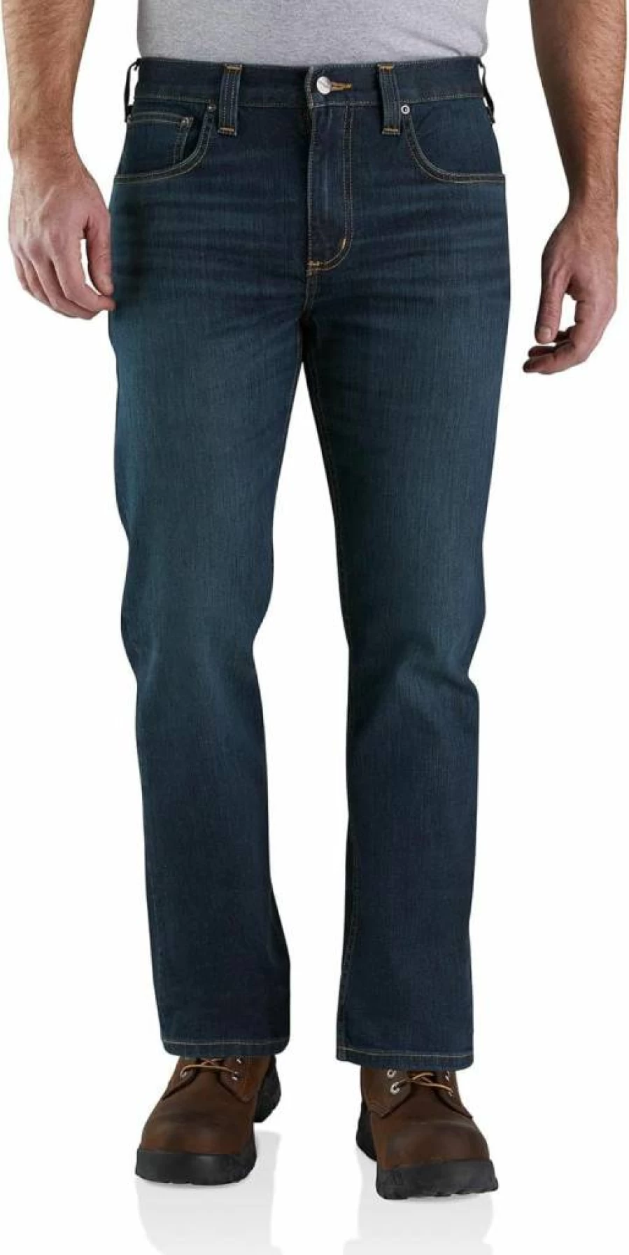 Carhartt Men's Rugged Flex Relaxed Fit 5-Pocket Work Jeans - Durable Comfort Denim Pants for Men