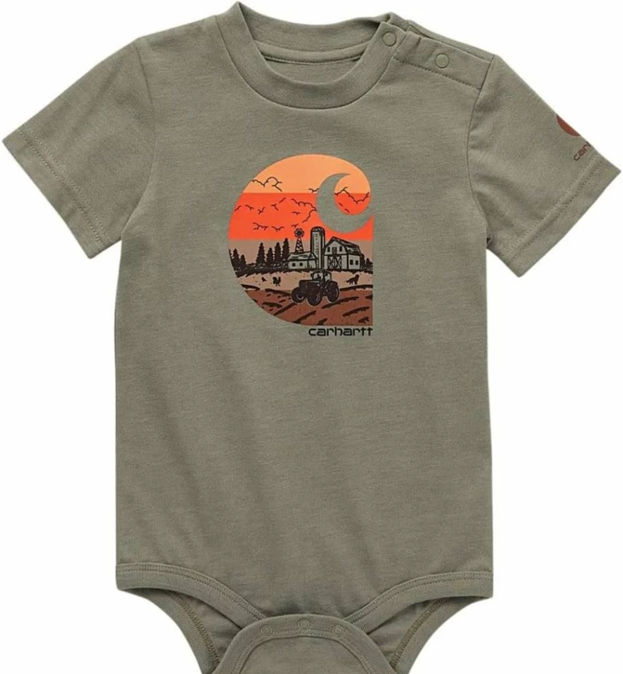 Carhartt Baby Boys' Short-Sleeve Graphic Bodysuit - Cute & Comfortable Infant Onesie