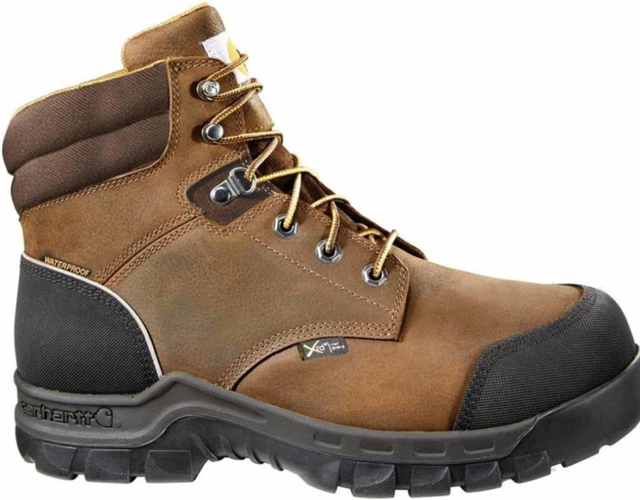 Carhartt Men's CMF6720 6-Inch Waterproof Steel Toe Work Boots with Metatarsal Guard - Industrial Safety Boots