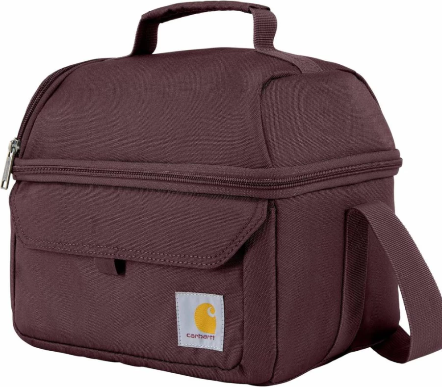 Carhartt Insulated Lunch Cooler - 12 Can Capacity, Two Compartment, One Size Fits All, Durable Brown Cooler Bag for Work or Outdoors