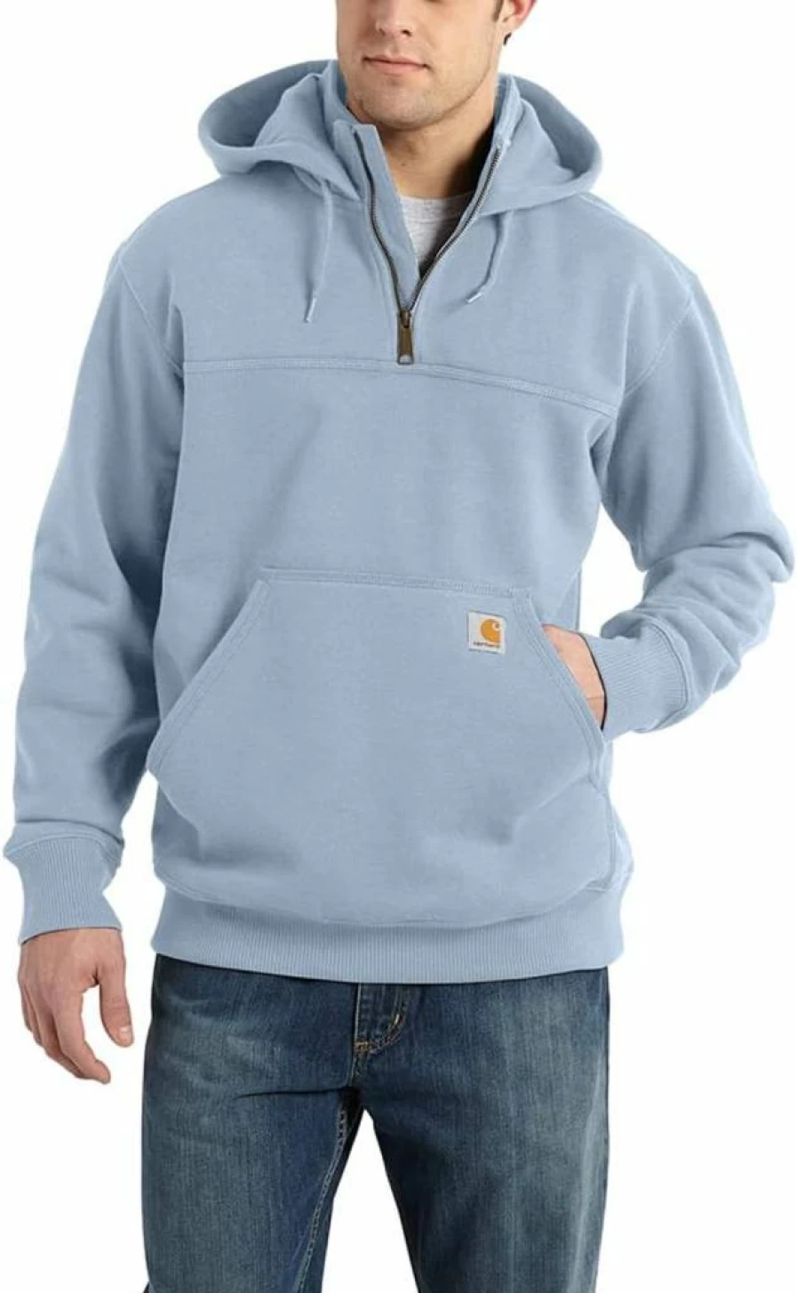 Carhartt Men's Heavyweight Quarter-Zip Sweatshirt with Rain Defender - Loose Fit Workwear Pullover