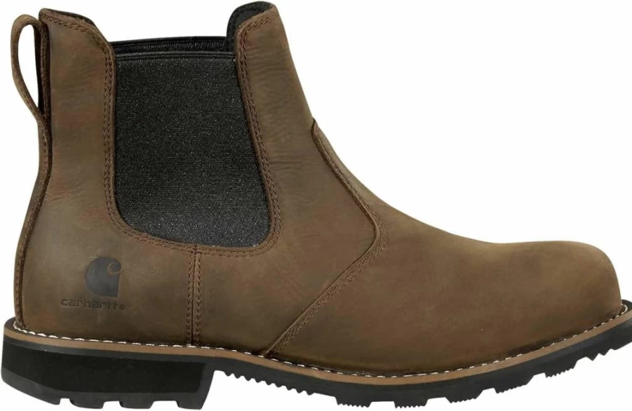 Carhartt Men's Waterproof Soft Toe Chelsea Work Boot - Frontier Collection Slip Resistant Durable Leather