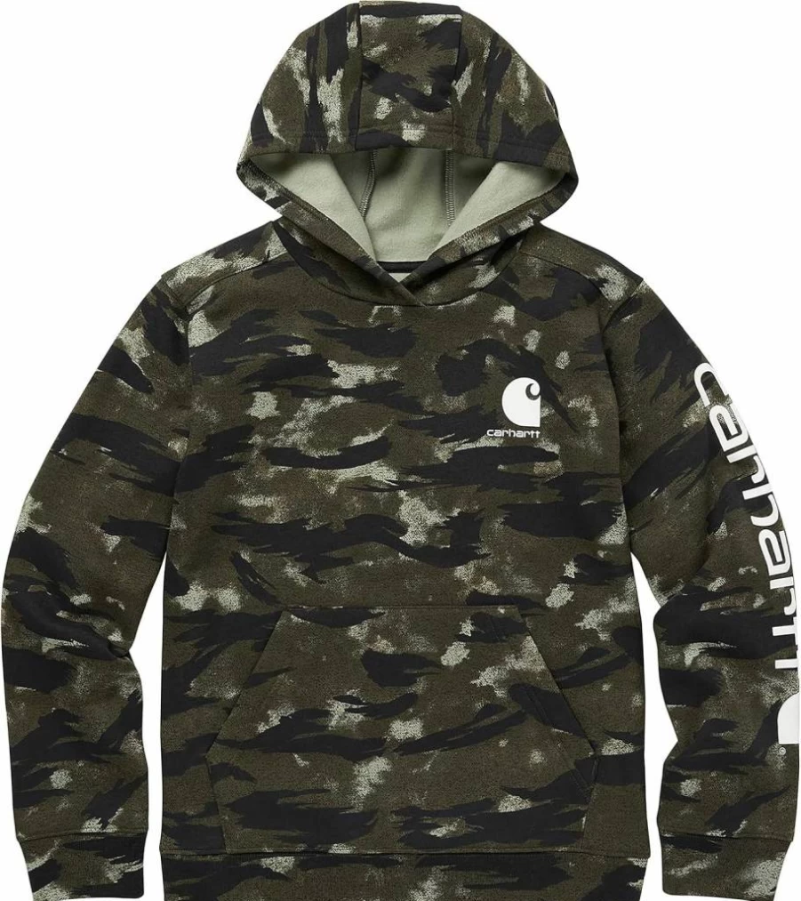 Carhartt Boys' Hooded Sweatshirt - Long Sleeve Pullover for Kids