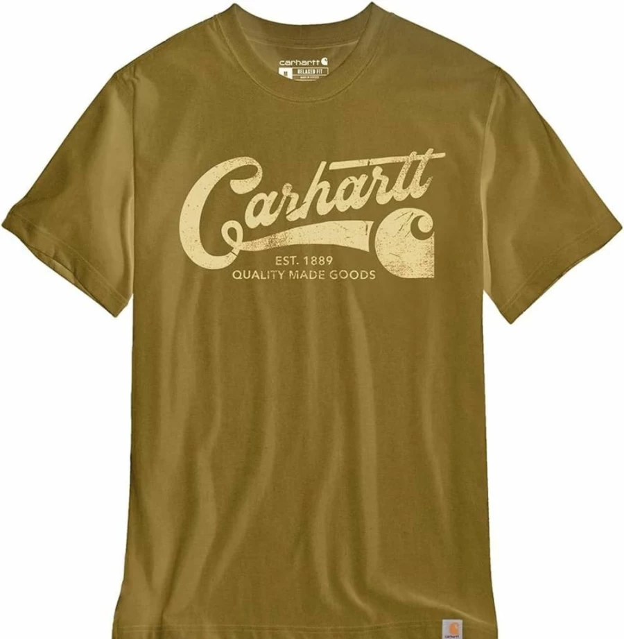 Carhartt Men's Relaxed Fit Short-Sleeve Script Graphic T-Shirt - Lightweight Casual Tee