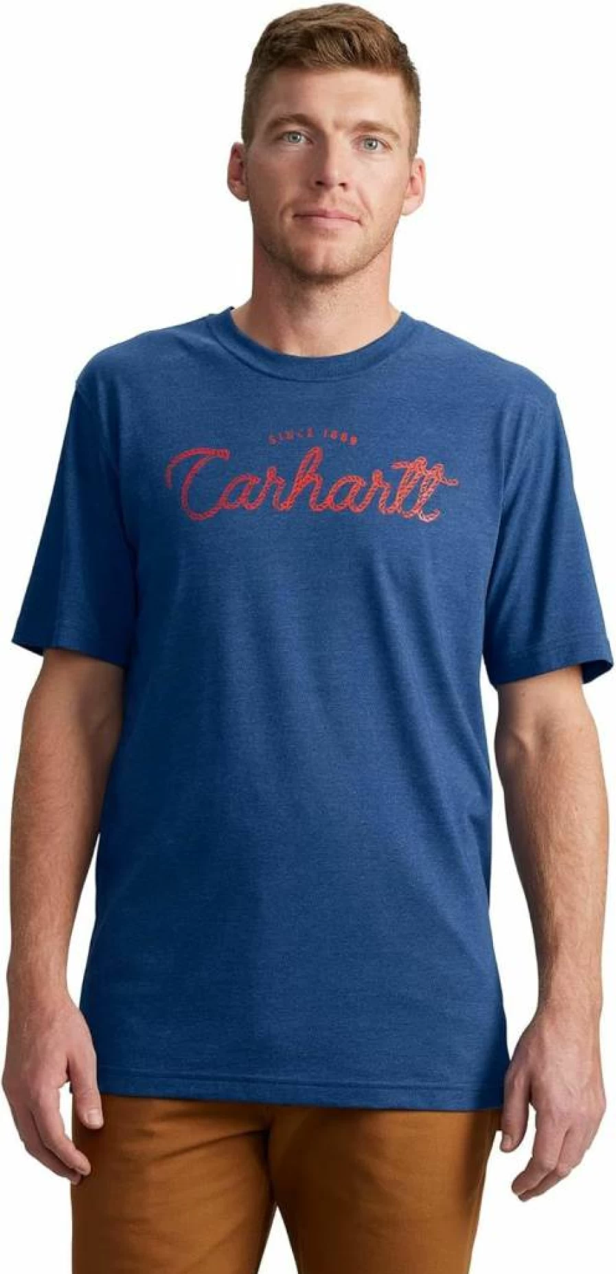 Carhartt Men's Relaxed Fit Short-Sleeve Script Graphic T-Shirt - Lightweight Casual Tee