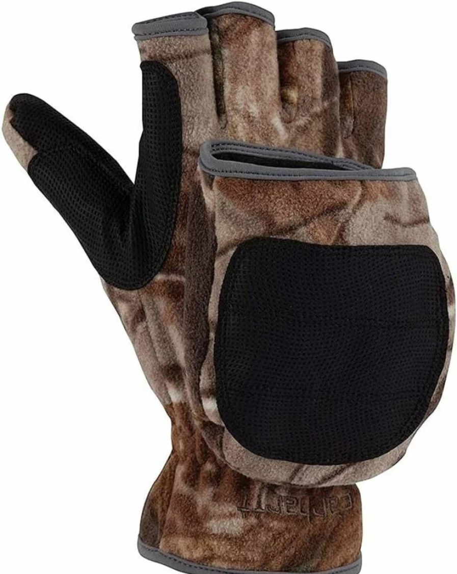 Carhartt Men's Camo Hunt Fleece Reversible Mittens for Cold Weather