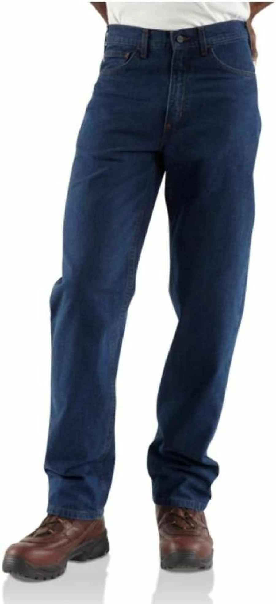 Carhartt Men's Flame Resistant Big Signature Denim Jeans for Work & Safety