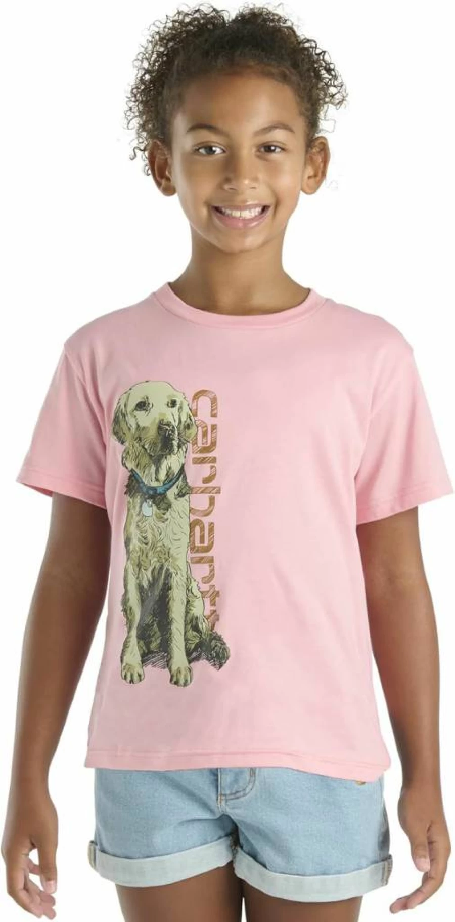 Carhartt Girls' Short-Sleeve Dog Graphic T-Shirt - Ca7115 Kids' Casual Tee