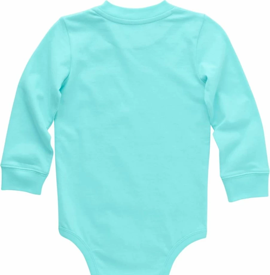 Carhartt Unisex Baby Long-Sleeve Pocket Onesie Bodysuit - Durable Infant Romper with Front Pocket