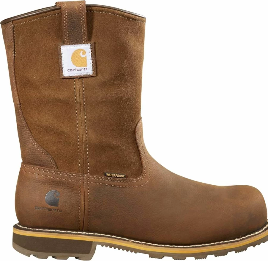 Carhartt Men's Waterproof Pull-On Work Boot with Composite Toe - CMP1453 10-Inch Safety Boot