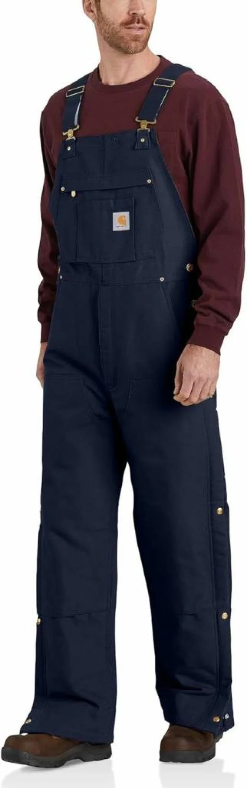 Carhartt Men's Insulated Loose Fit Bib Overalls - Durable Duck Canvas Workwear