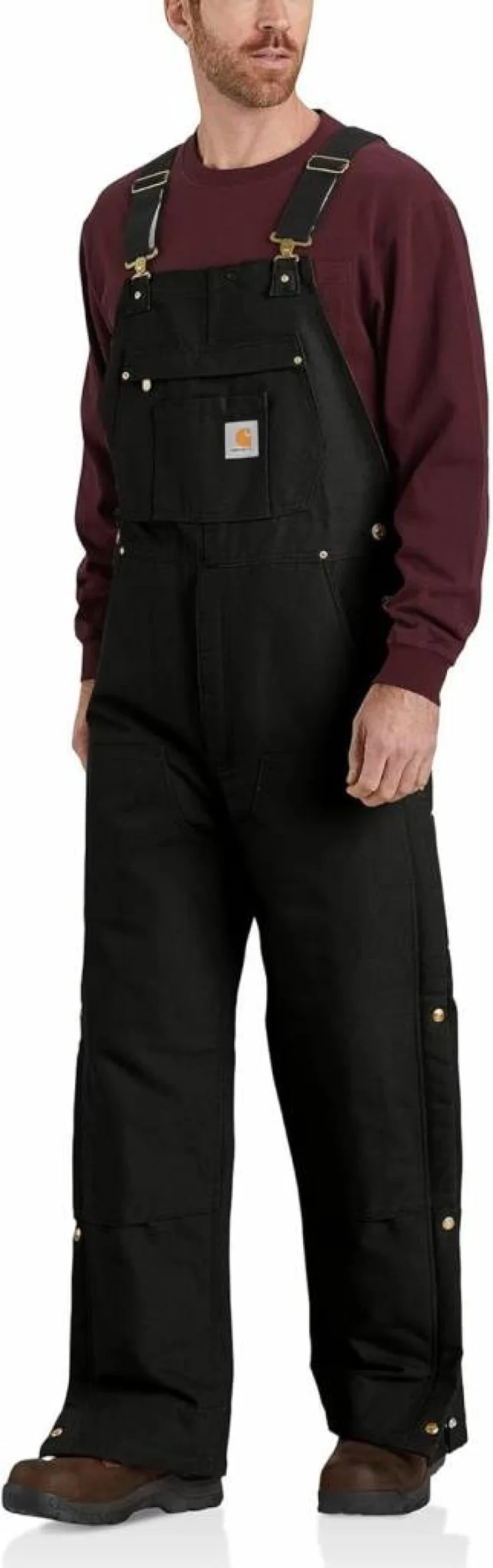 Carhartt Men's Insulated Loose Fit Bib Overalls - Durable Duck Canvas Workwear