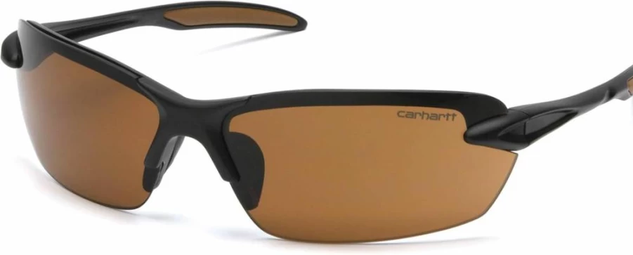 Carhartt Spokane Lightweight Half-Frame Safety Glasses - Sandstone Bronze Lens, Durable Protective Eyewear for Work & Outdoor Use