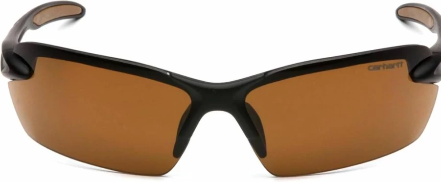 Carhartt Spokane Lightweight Half-Frame Safety Glasses - Sandstone Bronze Lens, Durable Protective Eyewear for Work & Outdoor Use
