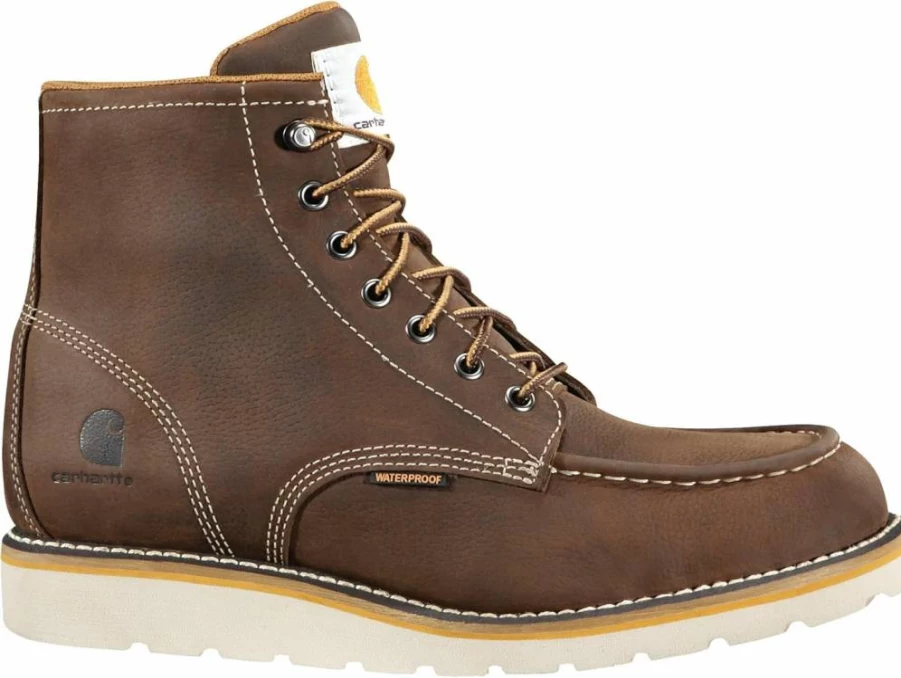 Carhartt Men's 6-Inch Steel Toe Waterproof Work Boots Moc Toe Wedge Sole for Safety and Durability