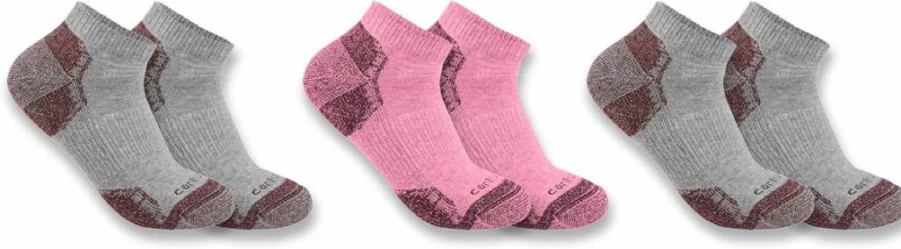 Carhartt Women's Lightweight Cotton Blend Low Cut Socks 3-Pack - Medium Gray, Comfortable Casual Work Socks