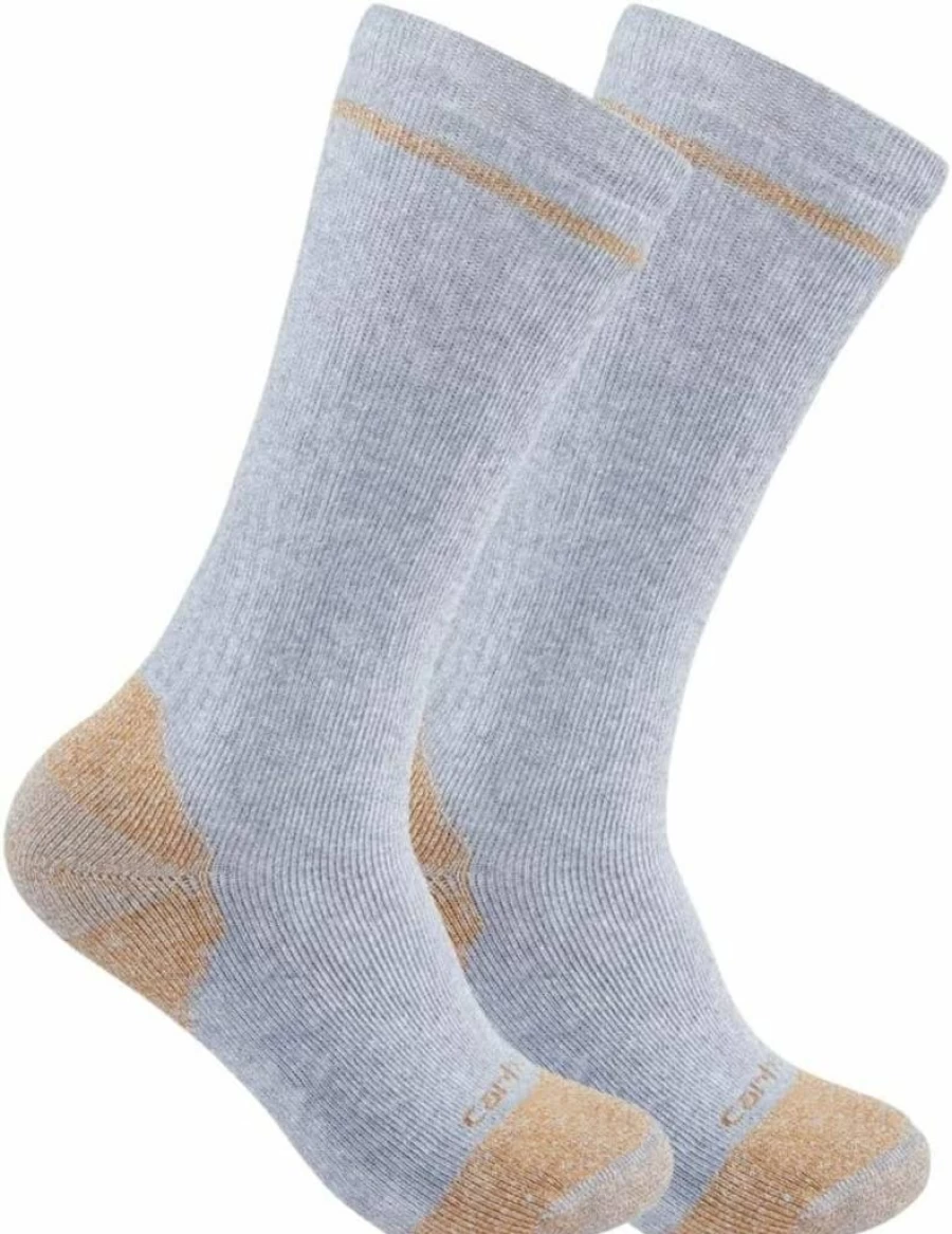 Carhartt Men's Steel Toe Work Socks 2-Pack - Midweight Cotton Blend for Durability & Comfort