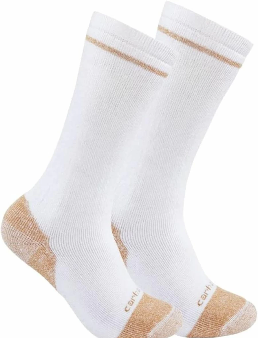 Carhartt Men's Steel Toe Work Socks 2-Pack - Midweight Cotton Blend for Durability & Comfort