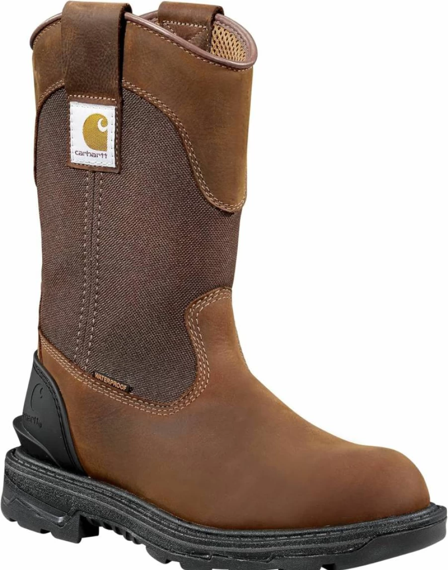 Carhartt Women's 11-Inch Waterproof Steel Toe Wellington Work Boots - Durable Alloy Safety Toe for Women