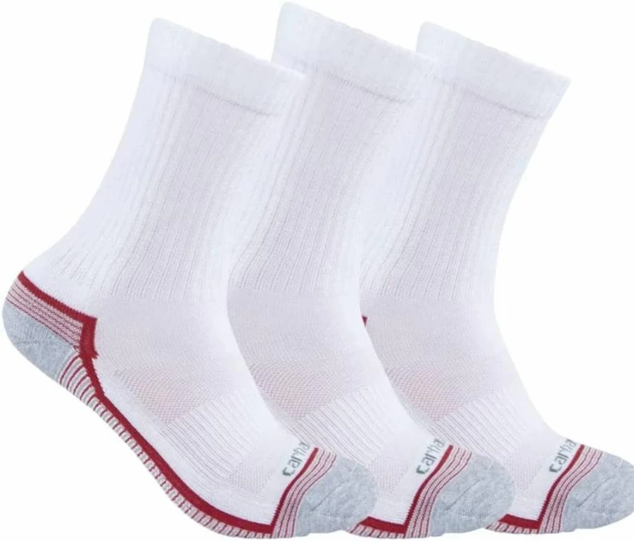 Carhartt Women's Force Midweight Crew Socks 3-Pack - Durable Work Socks for Women