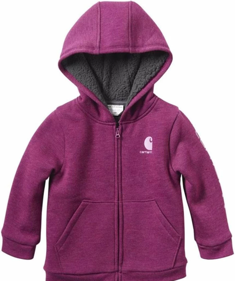 Carhartt Girls' Insulated Canvas Hooded Jacket - Durable Winter Coat for Kids CP9547
