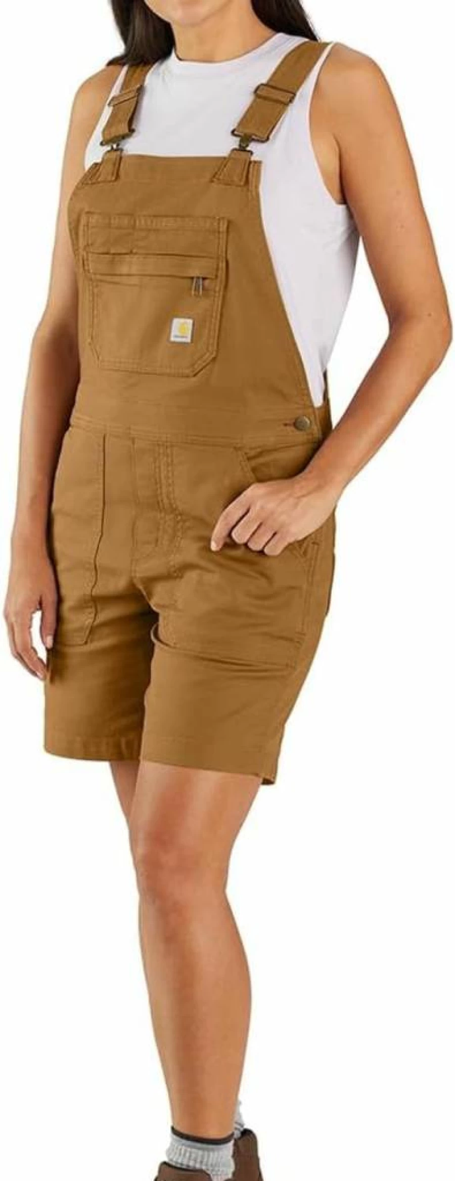 Carhartt Women's Rugged Flex Relaxed Fit Canvas Shortalls Durable Workwear Overalls