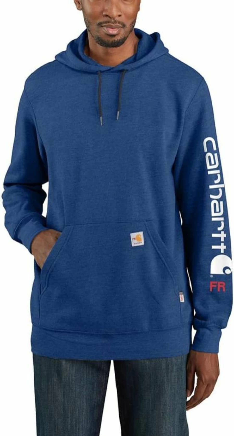 Carhartt Men's Flame-Resistant Force Midweight Hooded Sweatshirt with Sleeve Logo - Durable Workwear Hoodie