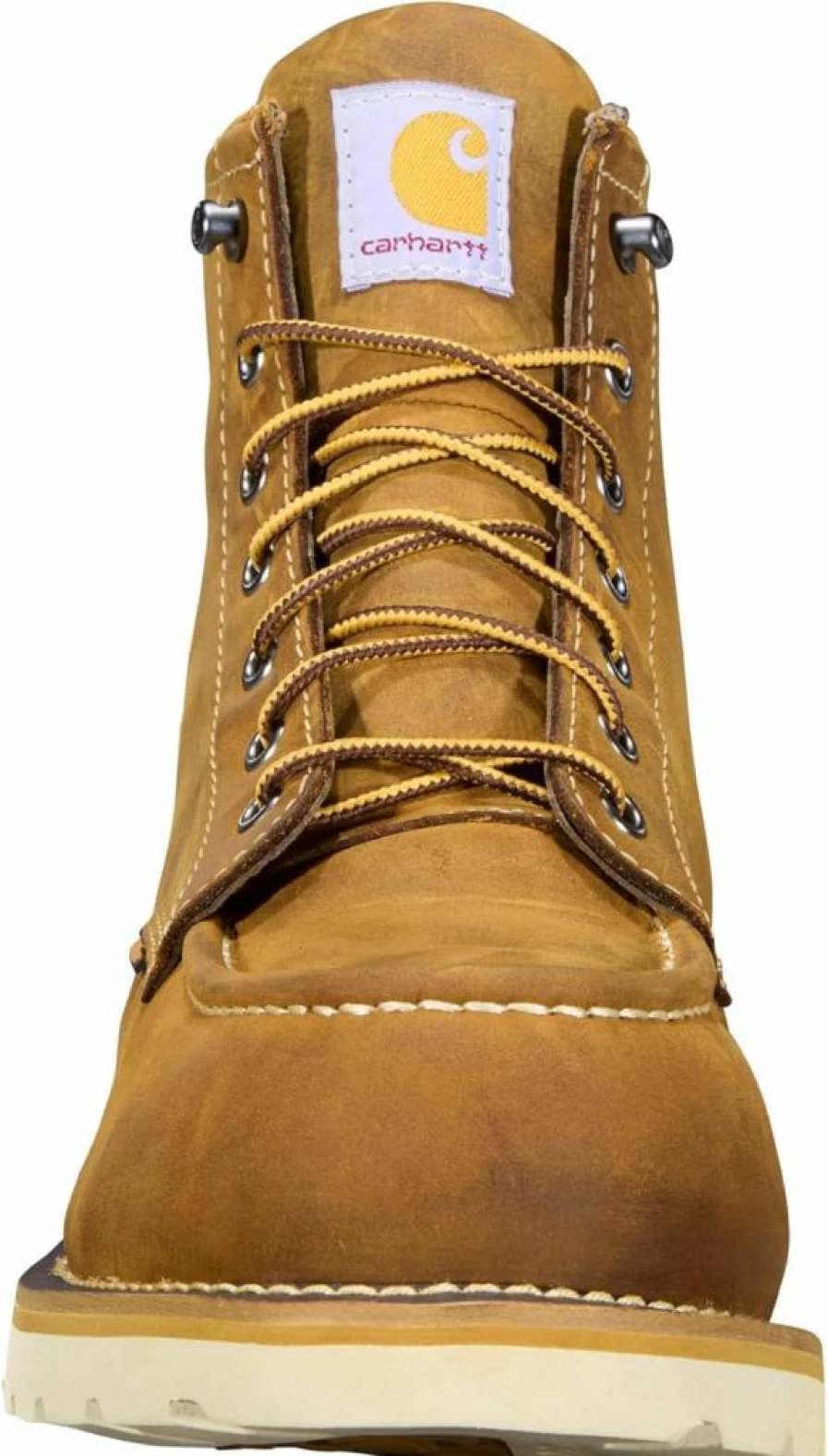 Carhartt Men's 6-Inch Waterproof Moc Toe Work Boot Fw6425M - Slip-Resistant Wedge Sole, Durable Leather Construction