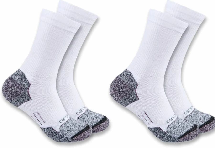Carhartt Women's Force Lightweight Crew Socks 2-Pack - Durable Work Socks for Women