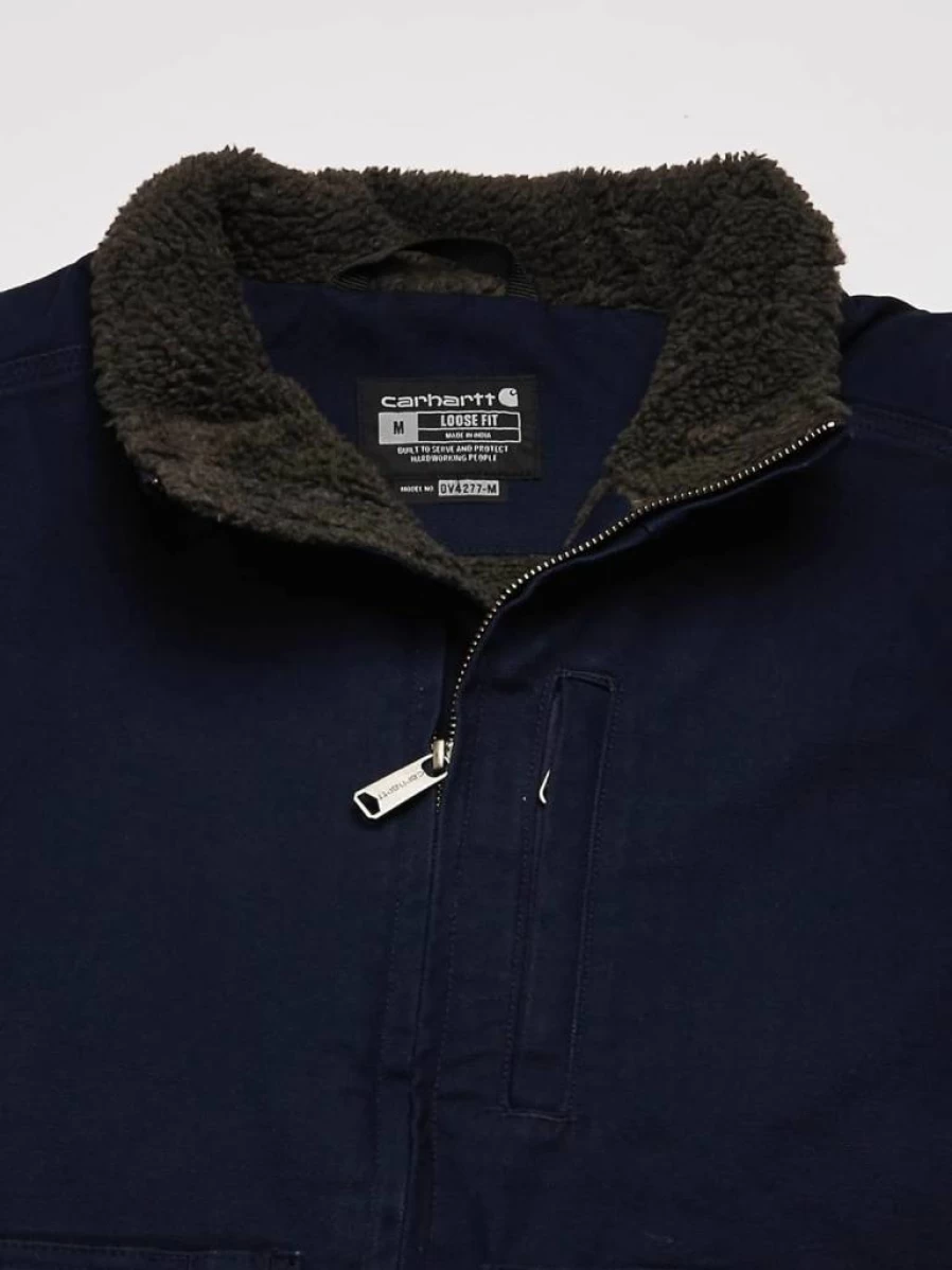Carhartt Men's Sherpa-Lined Washed Duck Mock Neck Vest - Durable Workwear