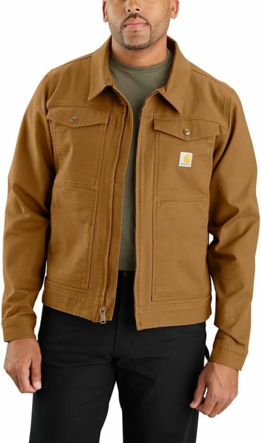 Carhartt Men's Rugged Flex Relaxed Fit Duck Work Jacket – Durable Outdoor Coat for Men