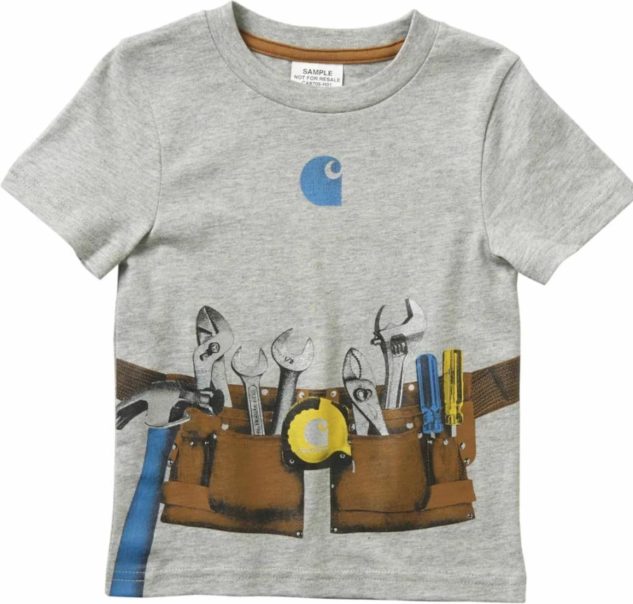 Carhartt Boys' Short Sleeve T-Shirt - Durable Cotton Screen Printed Tee for Kids