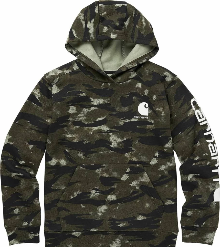 Carhartt Boys' Hooded Sweatshirt - Long Sleeve Fleece Pullover for Kids