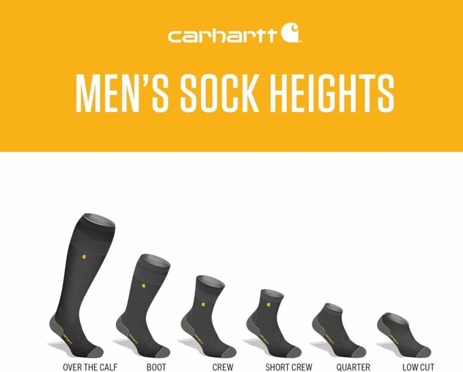 Carhartt Men's Midweight Logo Crew Socks 2-Pack - Durable Work Socks for Men