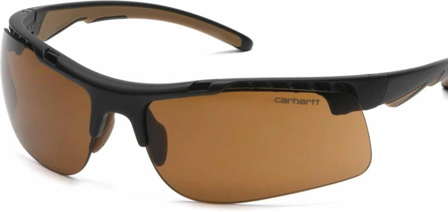 Carhartt Rockwood Safety Glasses - Sandstone Bronze Lens, Anti-Fog, UV Protection, Lightweight & Durable for Work & Outdoor Use