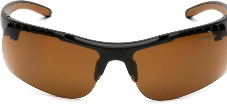 Carhartt Rockwood Safety Glasses - Sandstone Bronze Lens, Anti-Fog, UV Protection, Lightweight & Durable for Work & Outdoor Use