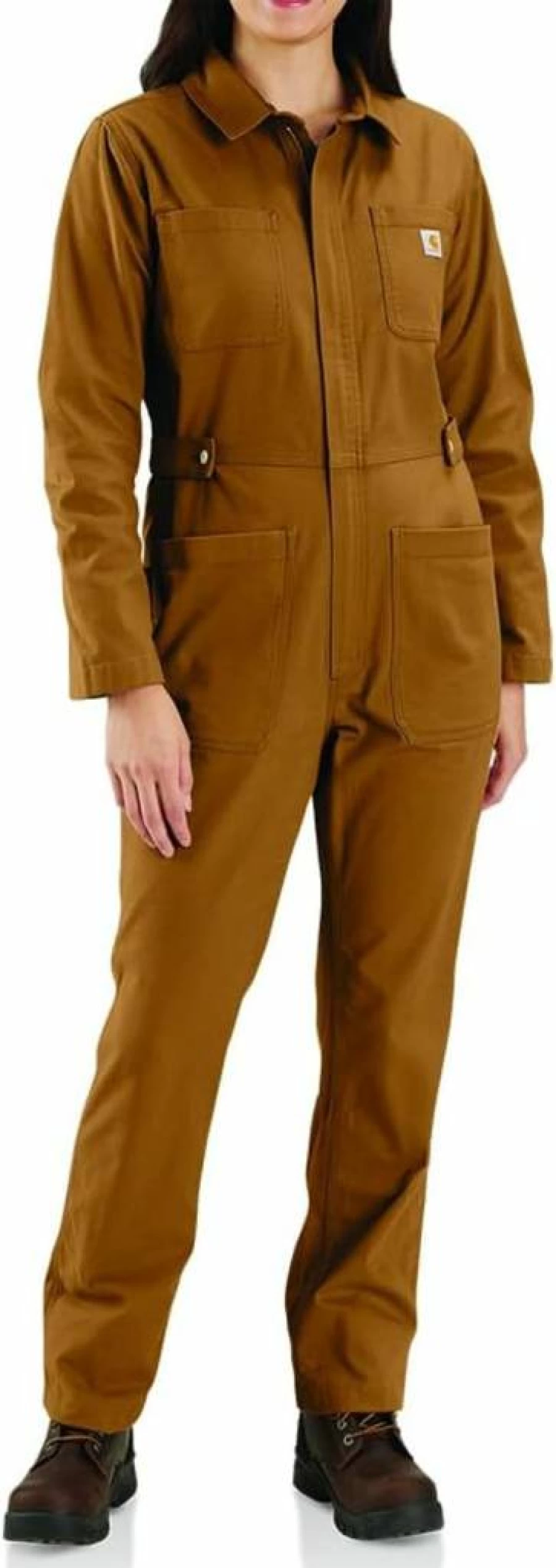 Carhartt Women's Rugged Flex Relaxed Fit Canvas Coverall Work Jumpsuit Durable Overalls