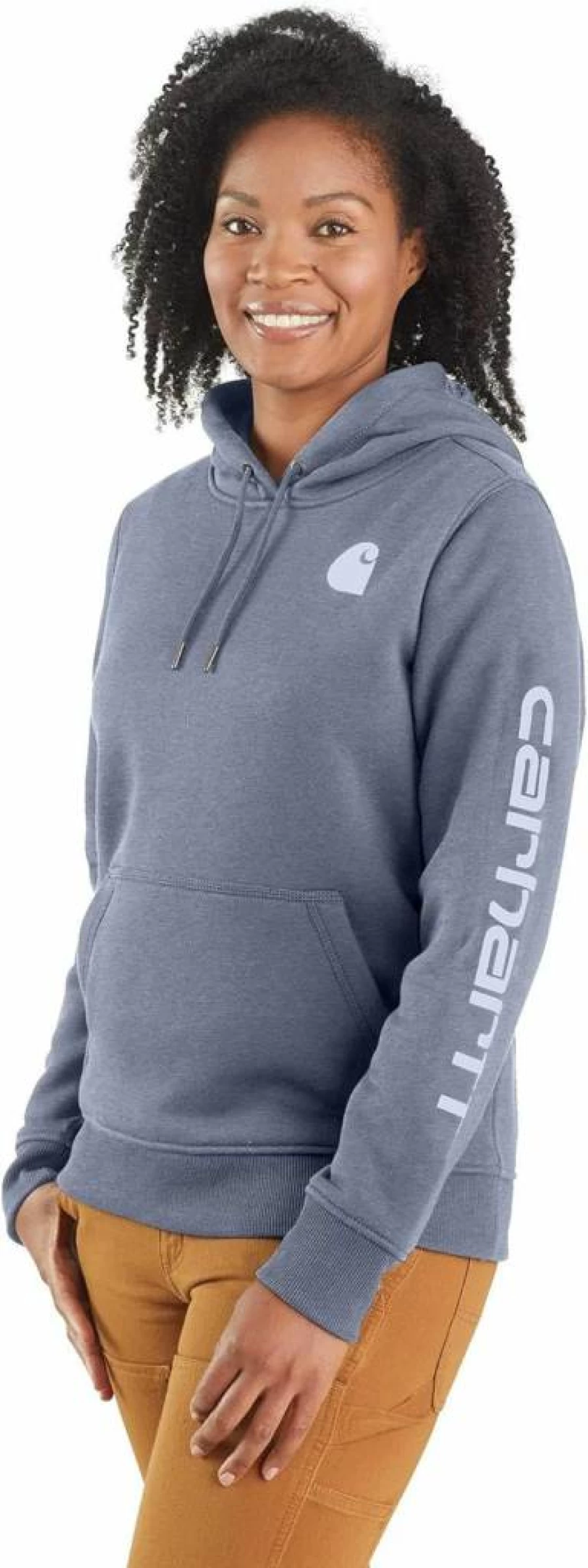Carhartt Women's Relaxed Fit Midweight Graphic Logo Sweatshirt - Casual Long Sleeve Pullover