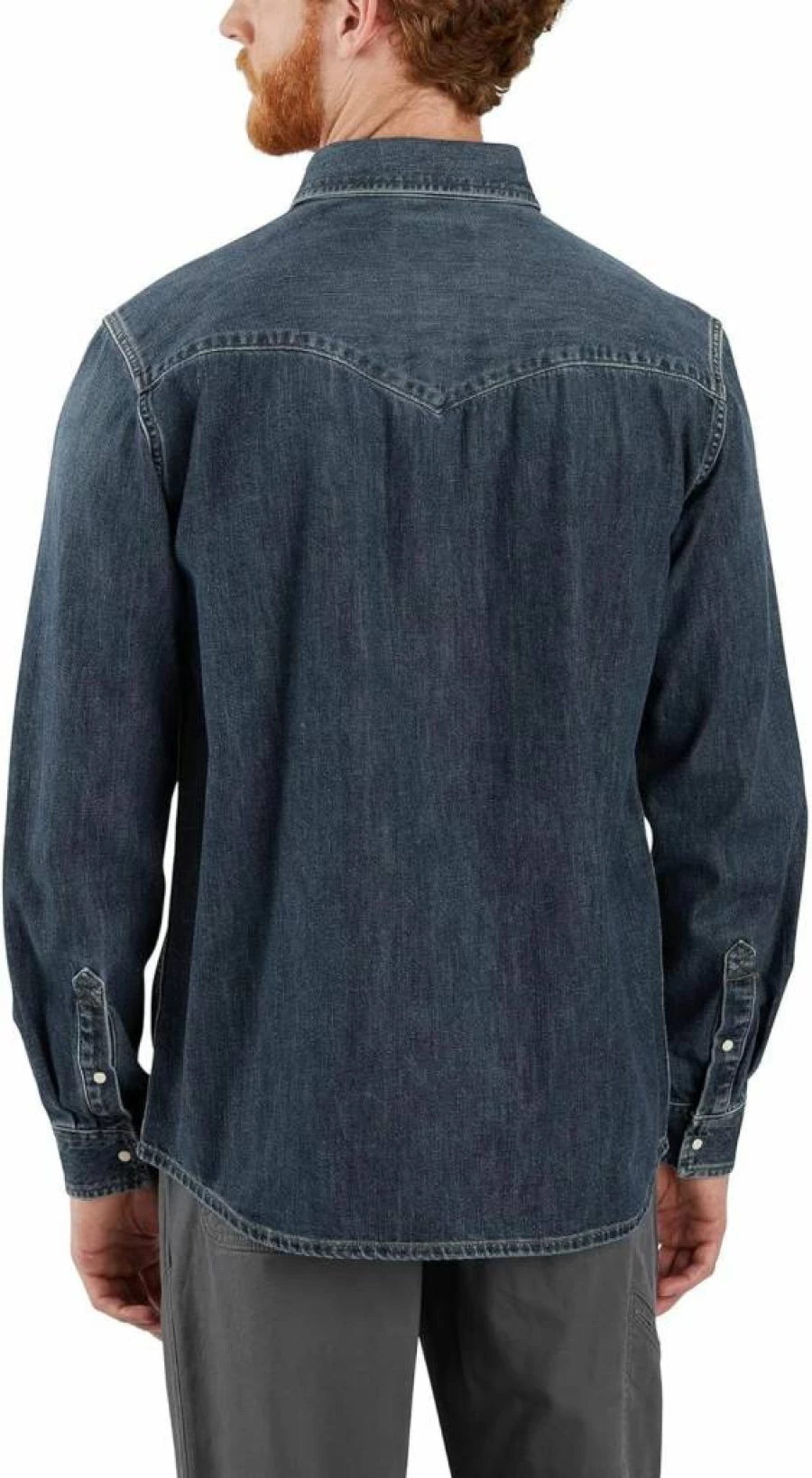 Carhartt Men's Montana Relaxed Fit Midweight Denim Work Shirt with Snap Front Closure