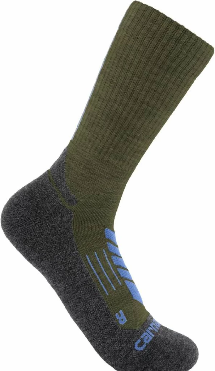 Carhartt Men's Sc9370M Midweight Wool Blend Hiking Socks for Trail Crew - Synthetic-Merino Comfort