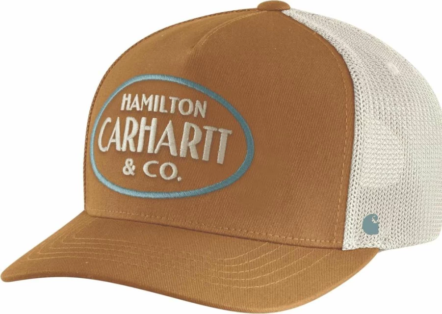 Carhartt Men's Hamilton Twill Cap with Mesh Back and Embroidered Logo