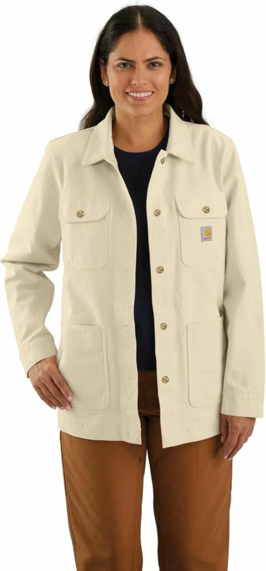 Carhartt Women's Rugged Flex Loose Fit Canvas Work Jacket - Durable Chore Coat for Outdoor Activities