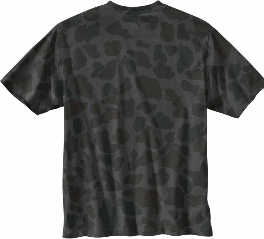Carhartt Men's Relaxed Fit Short-Sleeve T-Shirt with Pocket and Camo Logo Design - Lightweight Casual Tee