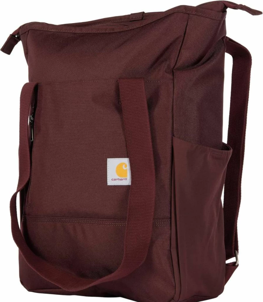 Carhartt Brown Convertible Backpack Tote Bag with 17-Inch Laptop Compartment - Durable Water Repellent Work Bag
