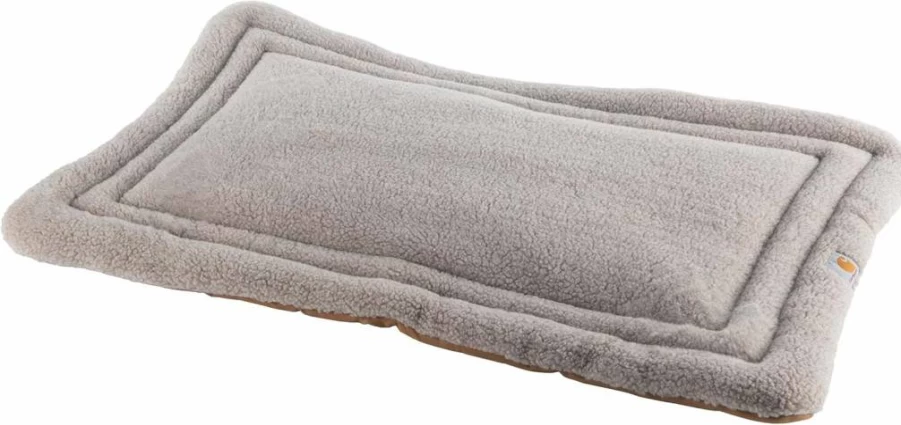 Carhartt Brown Medium Firm Duck Sherpa-Lined Dog Napper Pad - Durable Pet Bed by Carhartt Gear
