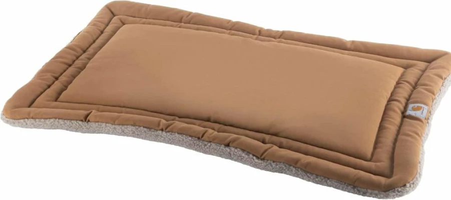 Carhartt Brown Medium Firm Duck Sherpa-Lined Dog Napper Pad - Durable Pet Bed by Carhartt Gear