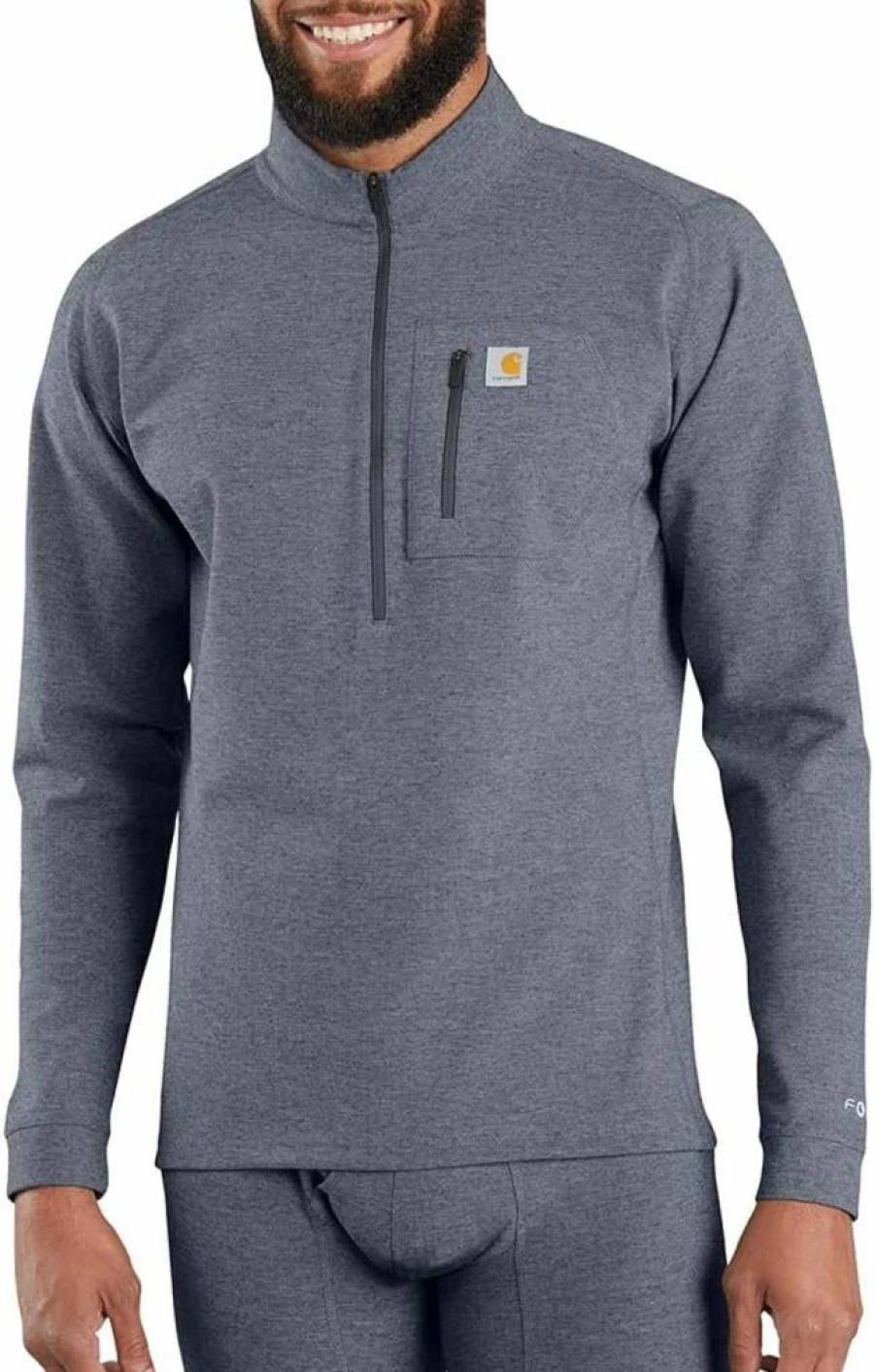 Carhartt Men's Midweight Base Layer Quarter-Zip Shirt - Mbl105 Tech Performance Thermal Top