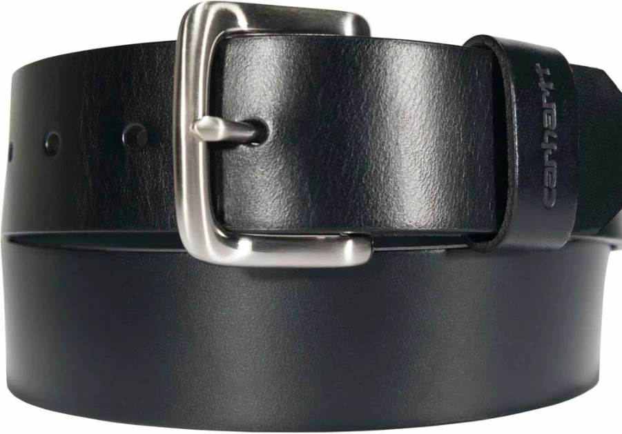 Carhartt Men's Genuine Leather Casual Belt - Durable Bridle Leather, Multiple Colors & Sizes for Everyday Wear