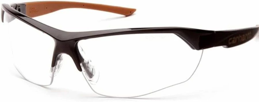 Carhartt CHB1110DT Braswell Safety Glasses with Anti-Fog Clear Lens, Black Frame for Eye Protection