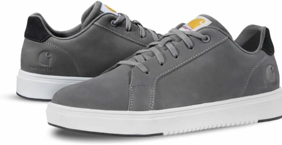 Carhartt Men's Detroit Leather Sneakers - Wide Toe Box, Cushioned Footbed, Slip-Resistant Outsole for Comfort & Durability